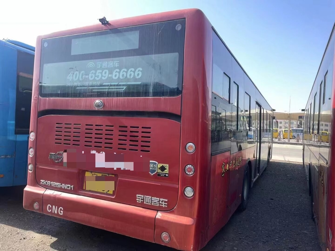 49 مقعد حافلة مدنية مستعملة 100 راكب يوتونغ Zk6125 Cng محرك مزدوج الأبواب