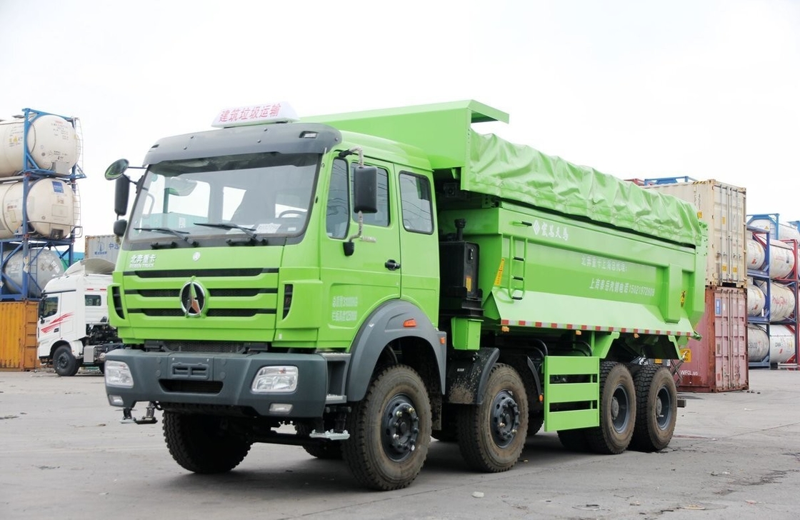 بيبن 8x4 مكشوف المواد المستخدمة الشاحنات الثقيلة واحد ونصف صف سيارة 12 إطارات