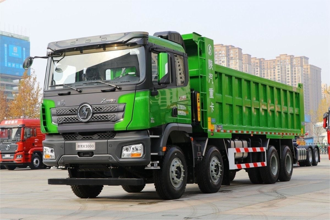 460HP 8X4 8m الممتدة مسطحة أعلى صندوق شحن كبير Weichai Shacman X3000 نموذج القمامة شاحنة ثقيلة