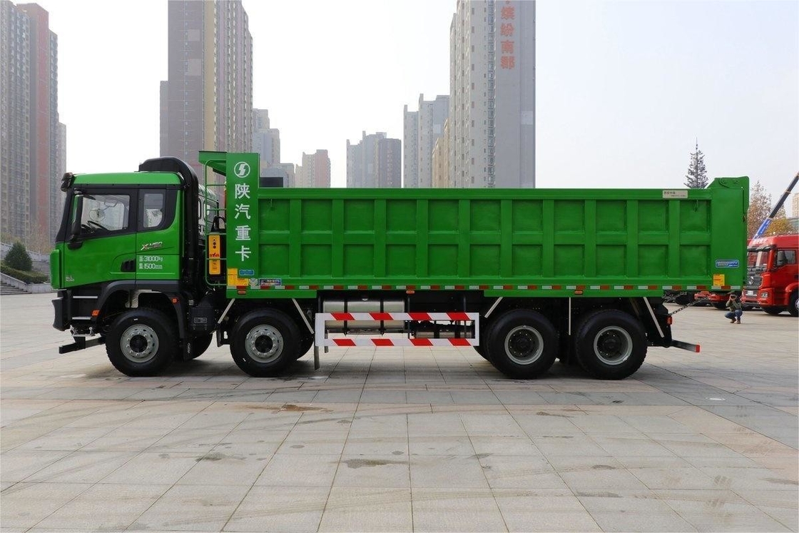 460HP 8X4 8m الممتدة مسطحة أعلى صندوق شحن كبير Weichai Shacman X3000 نموذج القمامة شاحنة ثقيلة