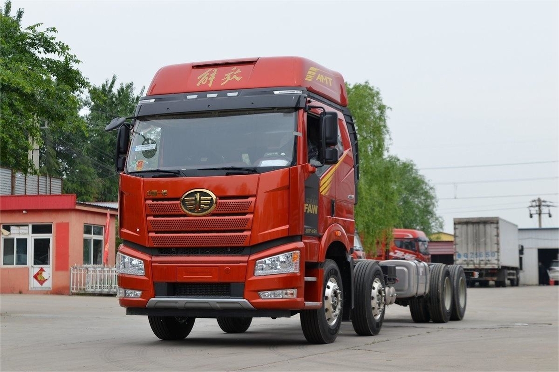 FAW جيفانغ شاحنة ثقيلة عالية أعلى 10 سرعات الديزل 8X4 320HP 9.5m القضبان حمل شاحنة هيكل