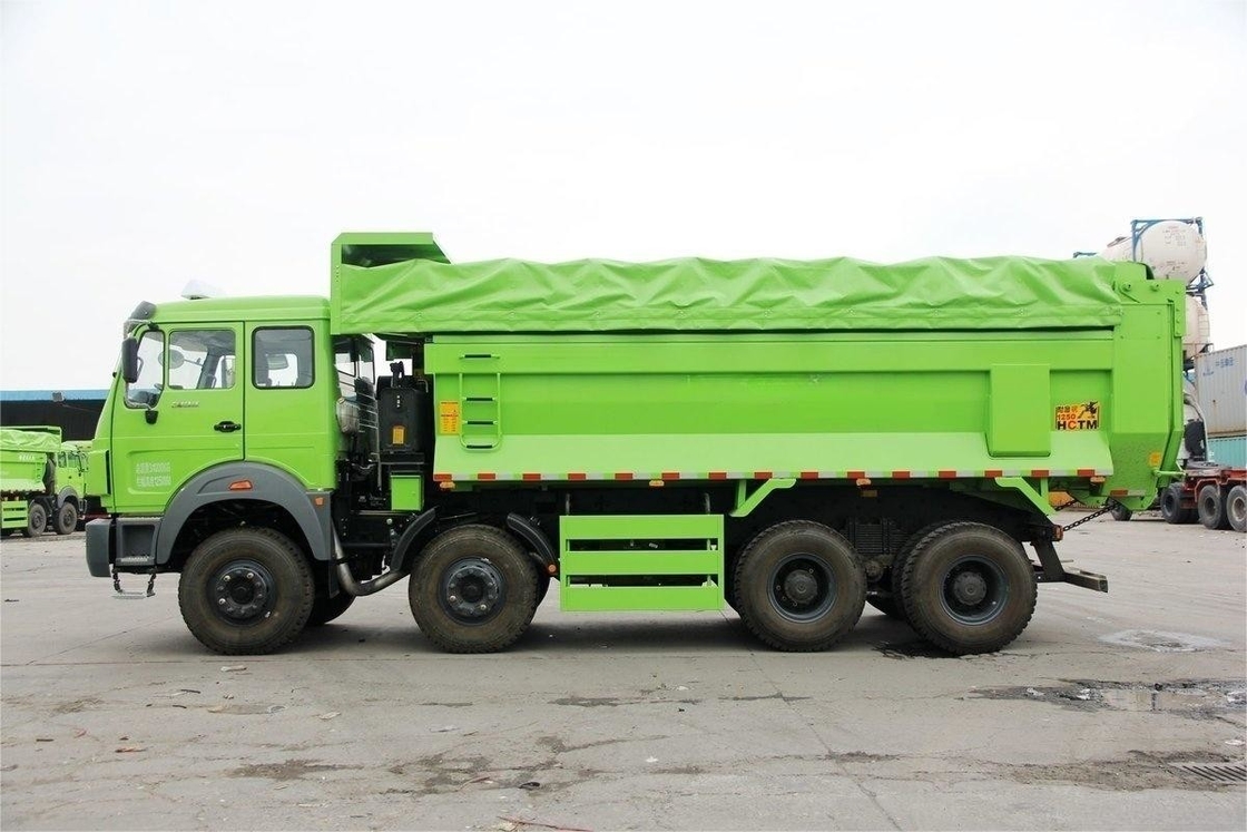 شاحنة بيبن الثقيلة 336HP 8X4 6.4m غطاء أعلى من البطانية الصديقة للبيئة