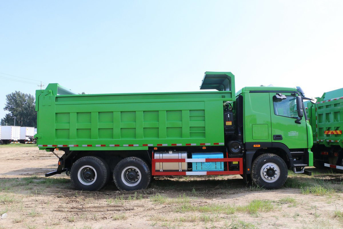 فوتون أومان GTL 9 سلسلة شاحنة ثقيلة 400HP 6X4 5.6m صندوق الشحن على شكل U غطاء أعلى شاحنة قمامة