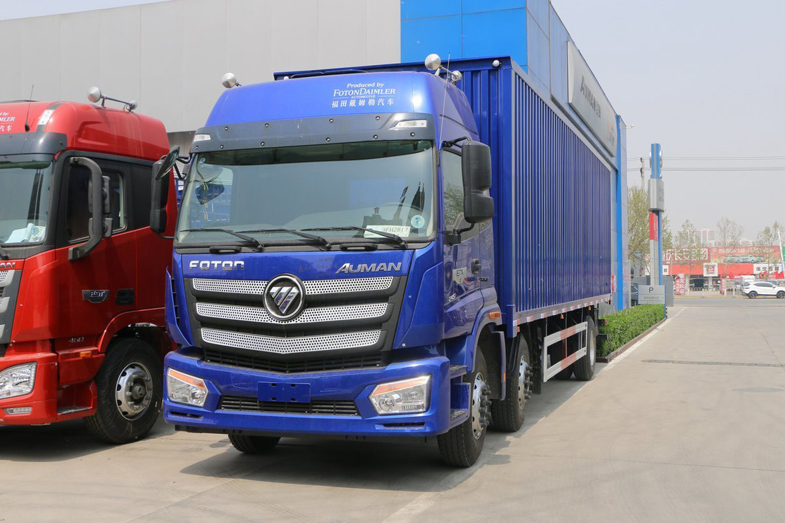 مقاعد مضادة للصدمات فوتون أومان فان شاحنة ديزل 245HP 6 أسطوانات 6X2 9.53m تكييف الهواء