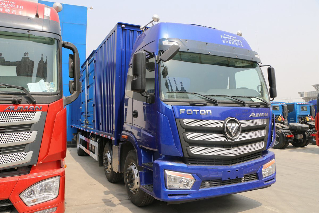 مقاعد مضادة للصدمات فوتون أومان فان شاحنة ديزل 245HP 6 أسطوانات 6X2 9.53m تكييف الهواء