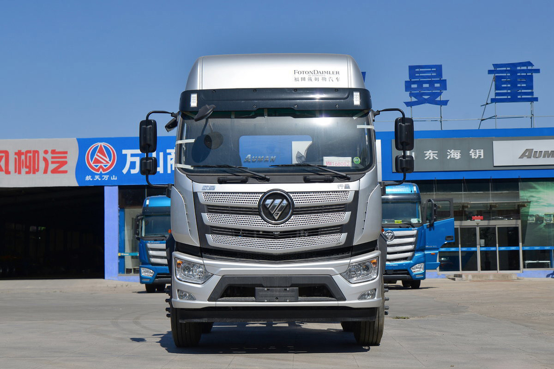 صف واحد ونصف مقاعد فوتون أومان شاحنة سقف مرتفع ديزل 245HP 6X2 8.6m شاسية الشاحنة