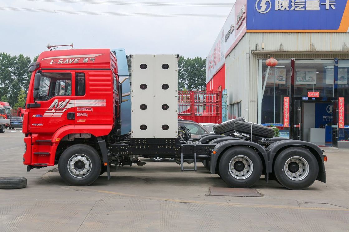 واحد صف نصف مقعد ويتشاي محرك 460HP 6X4 سقف مرتفع جرار الغاز الطبيعي المضغوط شاكمان الشاحنة الثقيلة