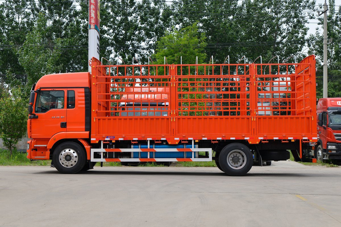 جسد برتقالية AMT الطابق العالي الهواء المنحرف الديزل 8 سرعات 250HP 6.8m سيتراك سياج شاحنة