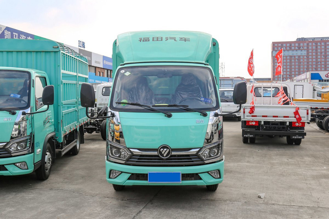 شاحنة فوتون أومان ميني 2.0L 127HP CNG 3.815m رفيع السقف المتحرك السياج شاحنة مقاعد امتصاص الصدمات