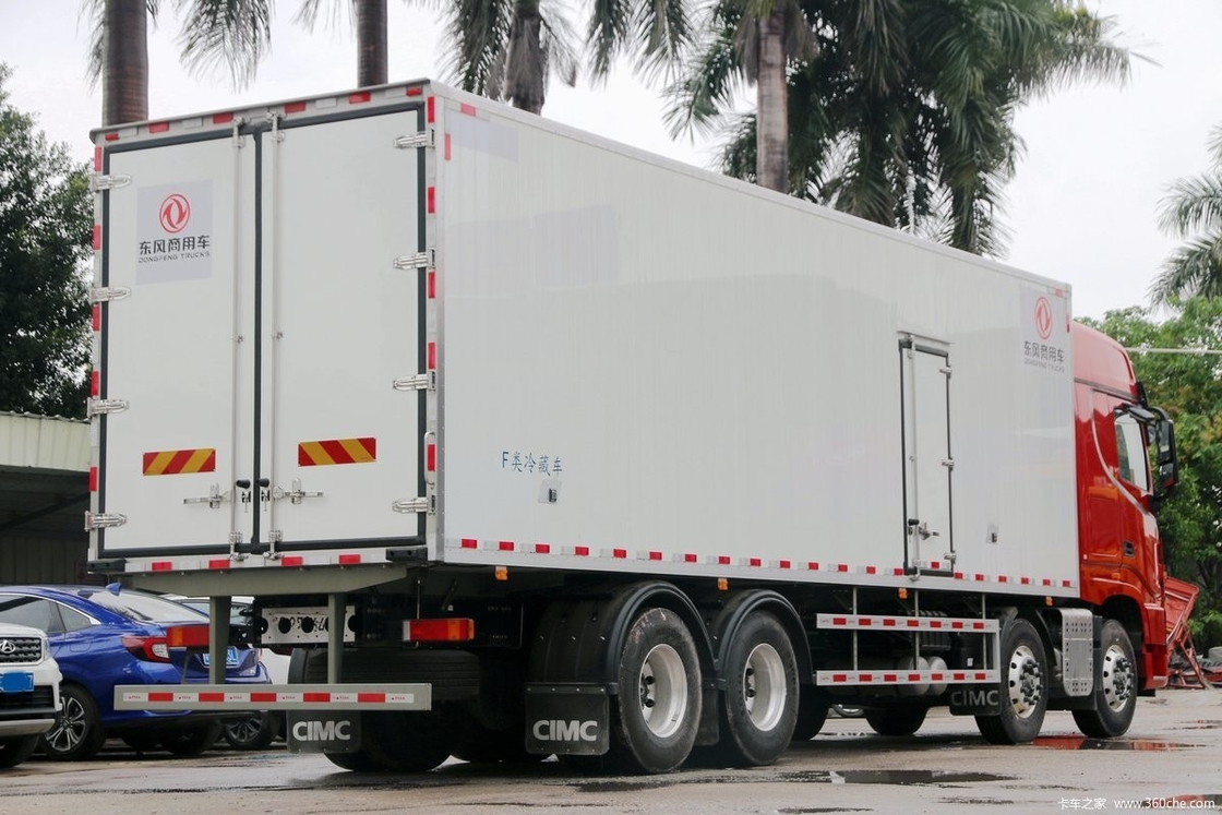 طوكيو DFH5310 الديزل 14 معدل 465 حصان نصف صف سقف مرتفع 8X4 9.4m AMT شاحنة التبريد التلقائي