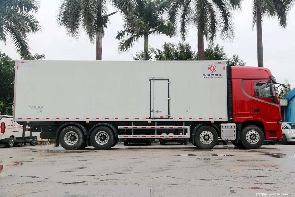 طوكيو DFH5310 الديزل 14 معدل 465 حصان نصف صف سقف مرتفع 8X4 9.4m AMT شاحنة التبريد التلقائي