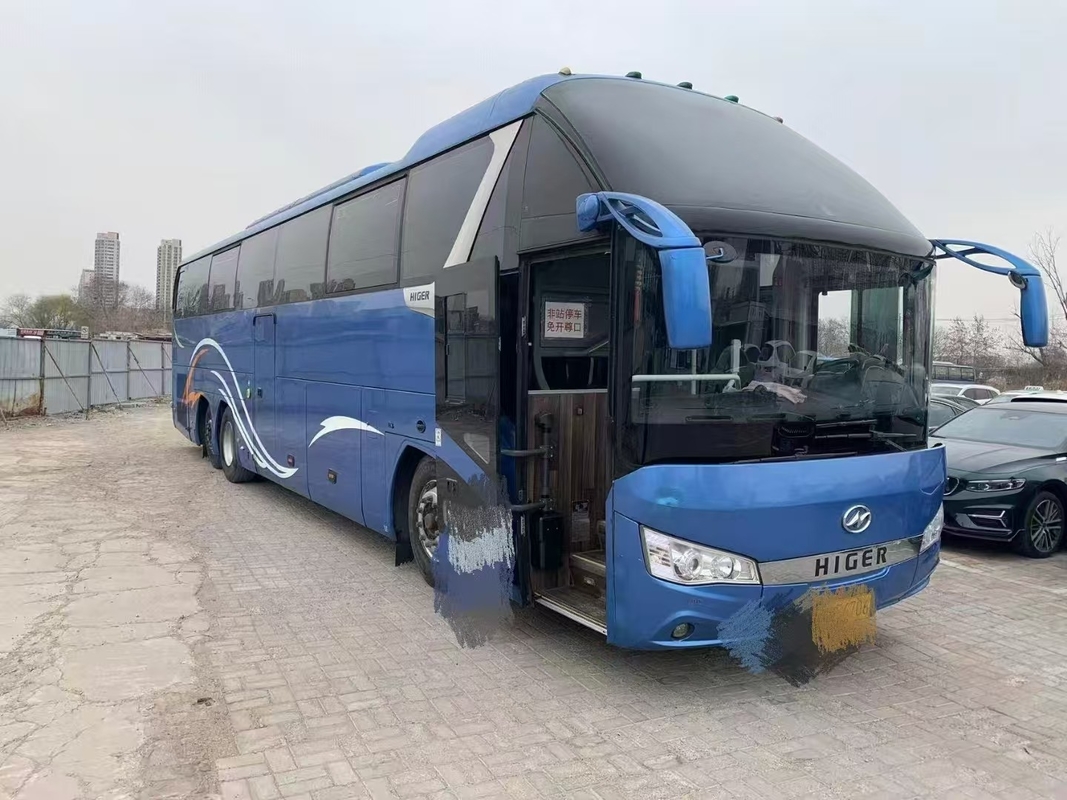 حافلة عربة مستعملة Higer KLQ6132 Weichai 375hp حافلة مزدوجة 56 مقعد مزدوجة خلفية Alxe Lux Transport