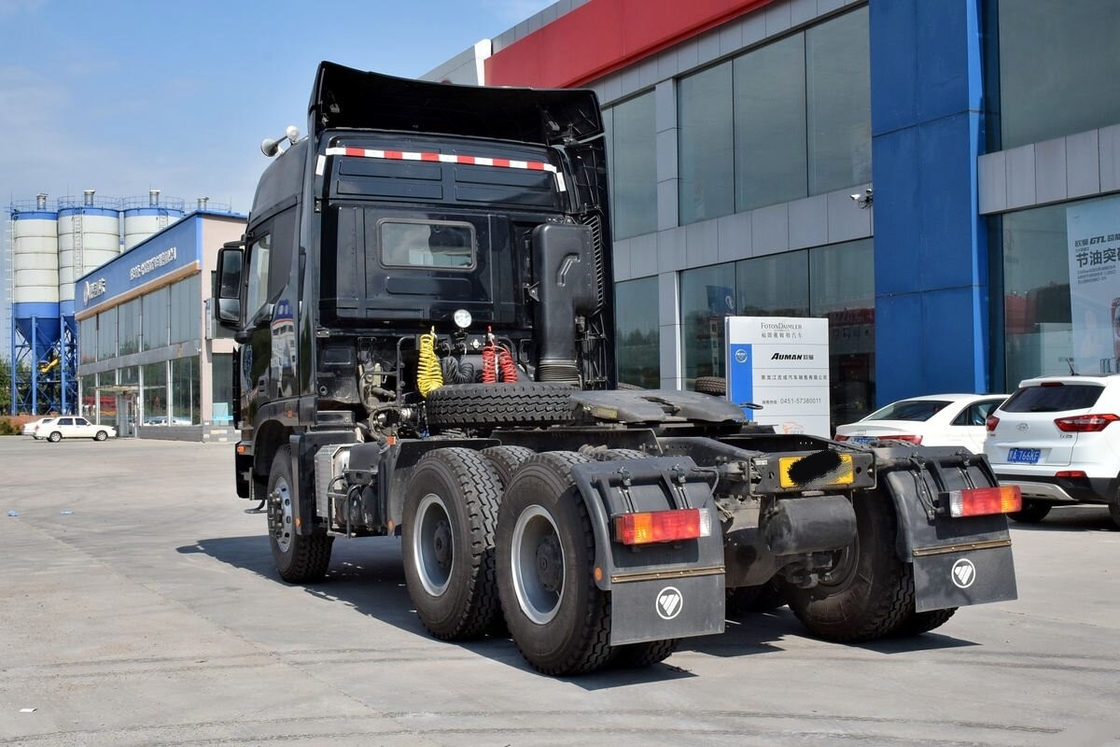 رأس الجرار المستخدم Euro IV محرك الديزل Foton Auman 430hp 6 * 4 وضع القيادة 10 إطارات تعمل على طريق سيء