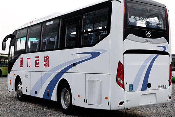 حافلة صغيرة مستعملة من قبل Higer 35 Seat، مستعملة مدحلة ديزل 100 كم / ساعة Speed ​​Wheel 4250mm