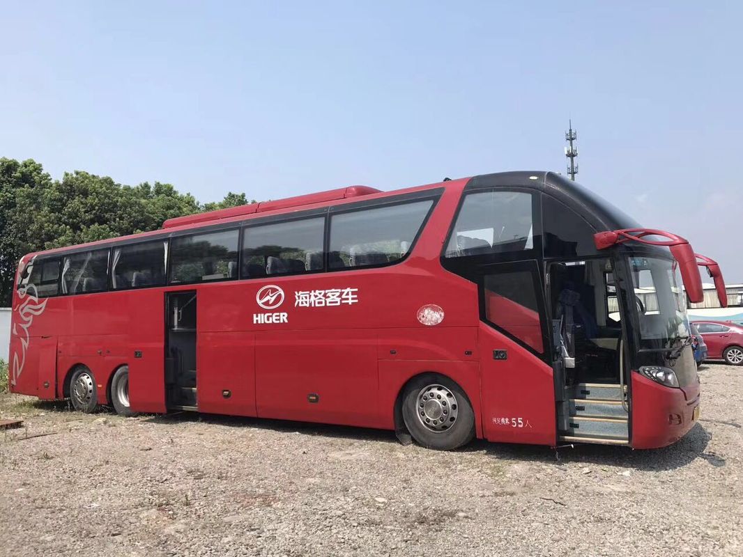 55 مقعد Higer Red Travel حافلة ركاب مستعملة KLQ6147 ديزل اليد اليسرى 2013 سنة