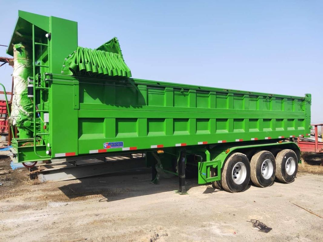 9.4M شاحنة قلابة شبه مقطورة مع 3 محاور و 28 T TFOC الهبوط