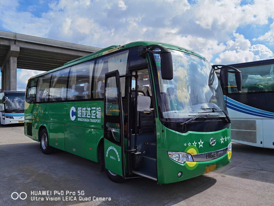 2014 سنة Higer KLQ6896 Coach Bus 39 مقعدًا تستخدم حافلة محرك ديزل 162kw بدون حوادث LHD Bus