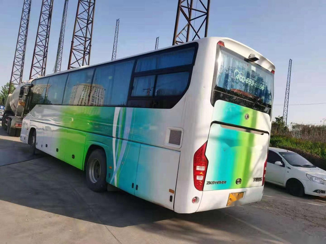 حافلة Yutong مستعملة ZK6110 مقود يسار 48 مقعدًا أبواب مزدوجة Yuchai محرك خلفي منخفض كيلومتر حافلة سياحية مستعملة