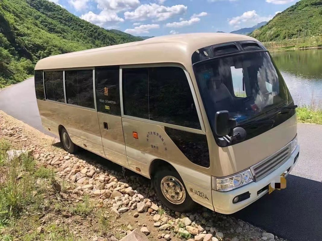 حافلة صغيرة مستعملة Toyota Coaster 15B Engine 23/29 مقاعد مستعملة حافلة ركاب كيلومترات منخفضة
