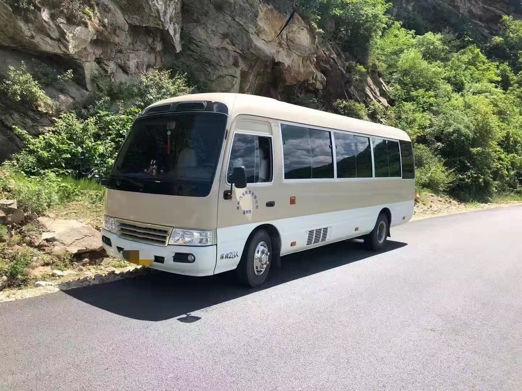 حافلة صغيرة مستعملة Toyota Coaster 15B Engine 23/29 مقاعد مستعملة حافلة ركاب كيلومترات منخفضة