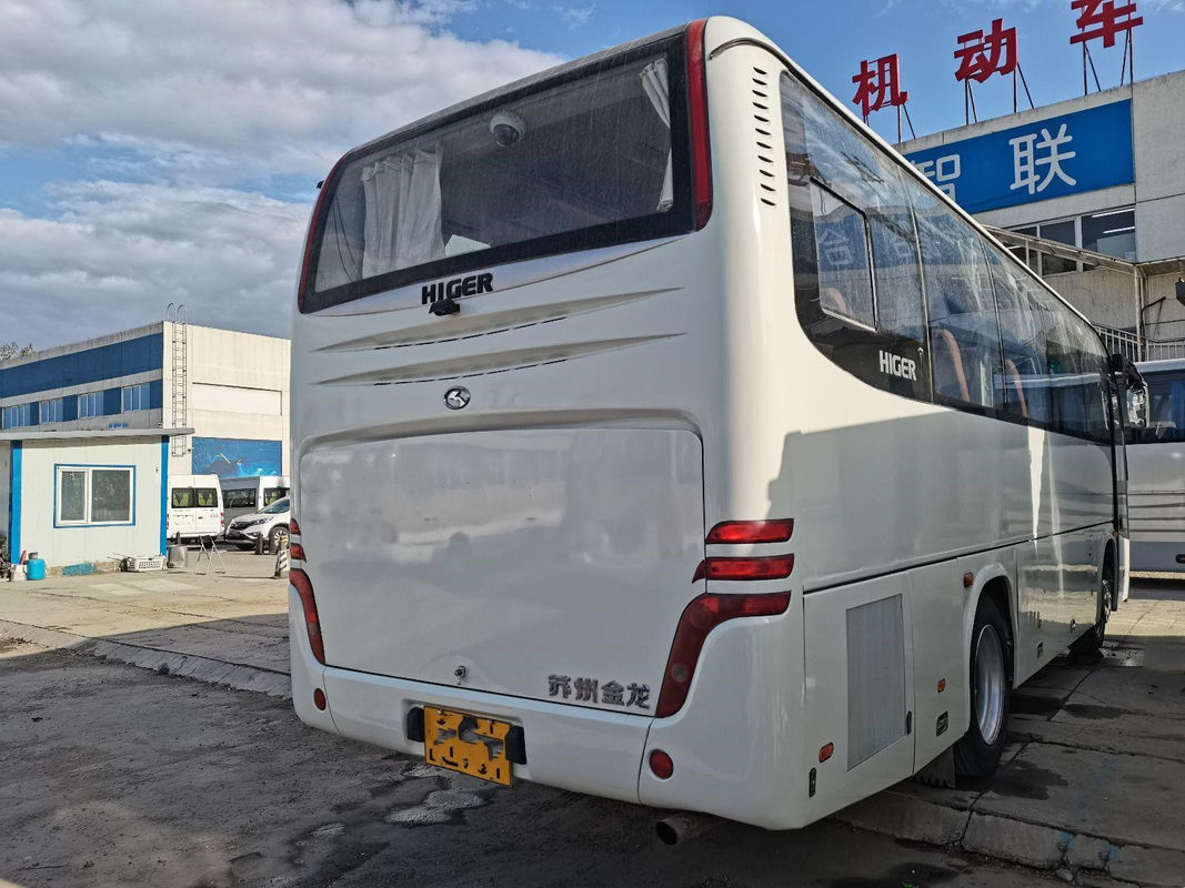 مستعمل Higer Bus KLQ6856 37 مقعدًا فولاذي الهيكل الخلفي محرك Yuchai محرك اليد اليسرى حالة جيدة مع التيار المتردد