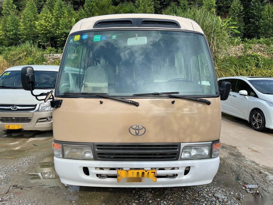 ماركة تويوتا مستعملة Coaster Bus 23-30seats 3RZ Toyota Engine Gasoline المستخدمة حافلة صغيرة التوجيه الأيسر