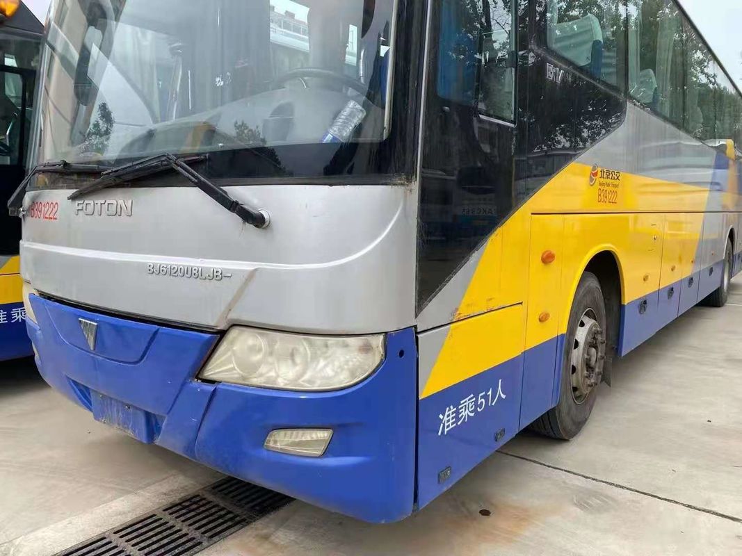 2011 سنة 51 مقاعد مستعملة Foton Bus BJ6120 حافلة سياحية مستعملة مقاعد جديدة وقود ديزل LHD في حالة جيدة