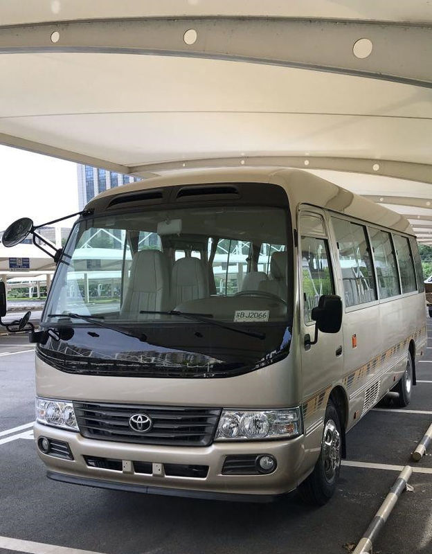 2010 سنة 20 مقعدًا تستخدم Coaster Bus 2TR محرك بنزين تستخدم حافلة صغيرة Toyota Coaster Bus Left Hand Steering