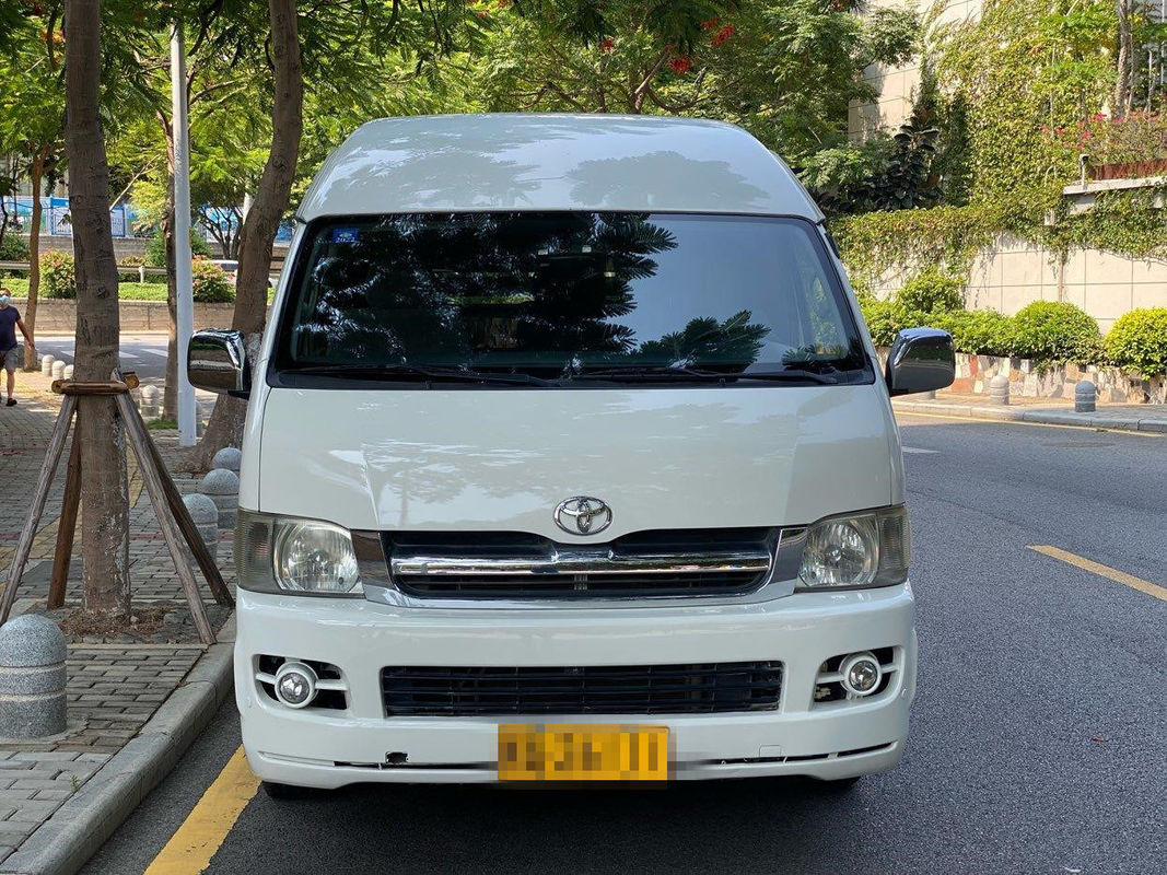 High Roof 2005 Year 13 Seats Gasoline مستعمل Toyota Hiace مستعمل Mini Bus ناقل حركة أوتوماتيكي