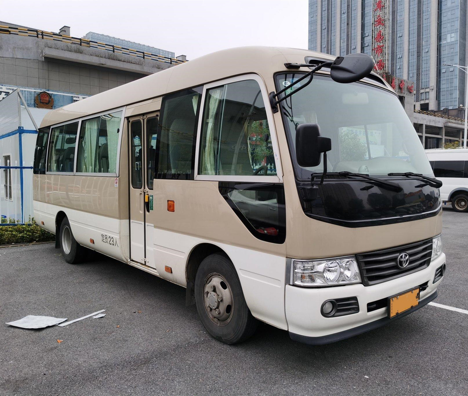 LHD مستعمل Coaster Bus Hino Engine 23 Seater Khaki Bus مع نظام تكييف فاخر