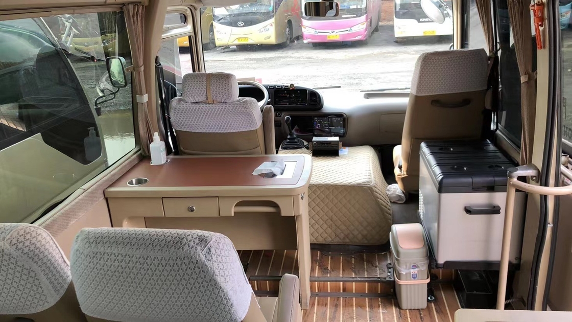 Toyota Coaster Bus 30 Gasoline Fuel تستخدم ميني باص 3RZ Front Engine Bus
