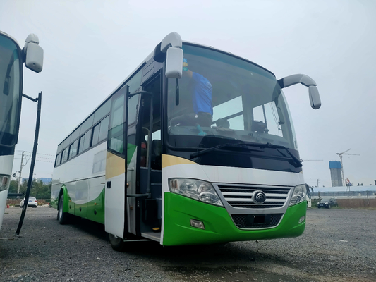 حافلة ركاب مستعملة Yutong Front Engine Lhd / Rhd Plate Spring Suspension 53 Seats Zk6112d