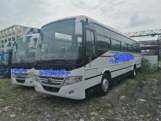 RHD / LHD حافلة سياحية مستعملة 2 + 3 مقاعد 60 مقعدًا مع لوحة ممتص الصدمات تعليق زنبركي Yutong ZK6112D