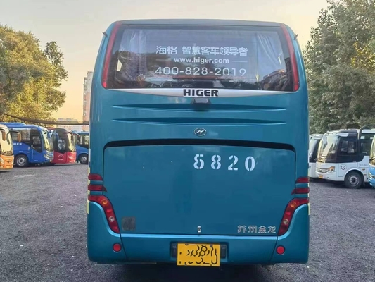 تستخدم حافلات فاخرة Higer KLQ6796 34 مقعدًا LHD محرك خلفي 147kw نظام تعليق زنبركي