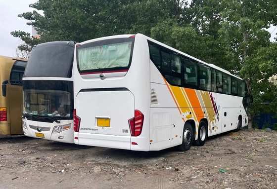 مستعملة حافلة مزدوجة Deff كبيرة مقصورة الأمتعة 48 مقعدًا محرك Weichai مع A / C حافلة سياحية مستعملة ZK6137