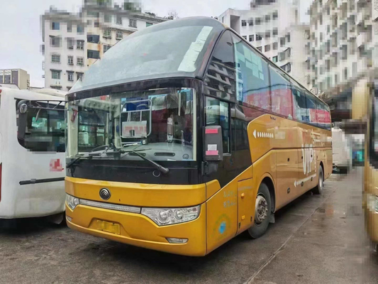 حافلة اليد الثانية قطعتين من الزجاج الأمامي 39 مقعدًا محرك Weichai 12 مترًا Usd Yutong Bus ZK 6122