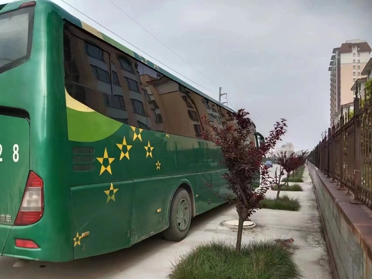 حافلات لمسافات طويلة 55 مقعدًا فاخر مدرب اللون الأخضر 2017 سنة ناقل حركة يدوي مستعمل Yutong حافلة ZK6127