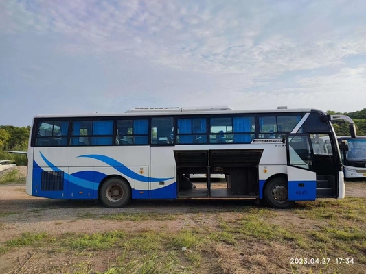 باصات وحافلات مستعملة 47 مقعدًا مقصورة الأمتعة الباب الأوسط محرك نادر تستخدم Golden Dragon Bus XML6113