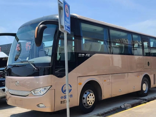 حافلات ديزل مستعملة 2015 سنة EURO IV معيار الانبعاثات 35 مقعدًا لإغلاق النافذة بلون الشمبانيا حافلة Ankai HFF6859
