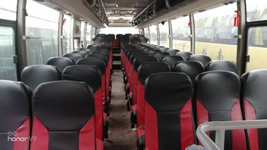 الأحمر Yutong المستخدمة كوستر حافلة ZK6121HQ3Z 68 مقعد RHD دعم ديزل A / C بابين
