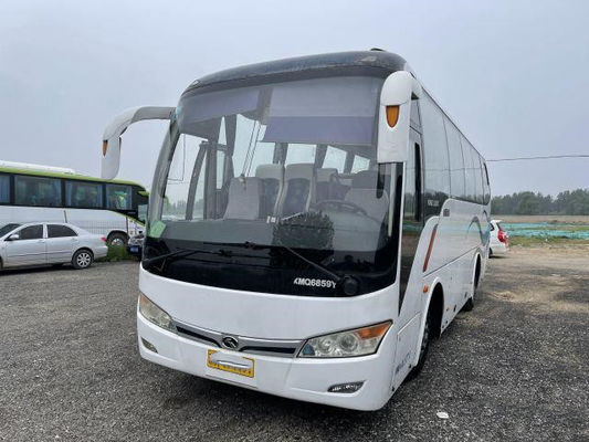 حافلة Kinglong مستعملة XMQ6859 37 مقعدًا من الصلب الهيكل أحادي الباب محرك خلفي يوشيا Euro III حافلة سياحية مستعملة