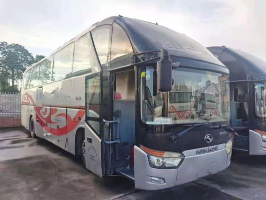 تستخدم Kinglong Bus 55 مقعدًا زجاجًا أماميًا مزدوجًا تستخدم حافلة سياحية منخفضة الكيلومتر هيكل وسادة هوائية