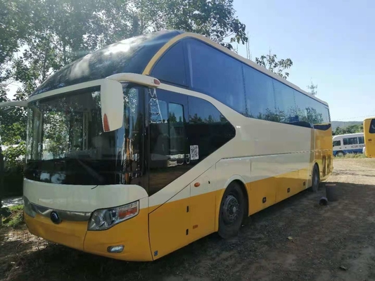 أصفر Yutong حافلة رحلة مستعملة ZK6122 61 مقعد LHD دعم ديزل A / C بابين