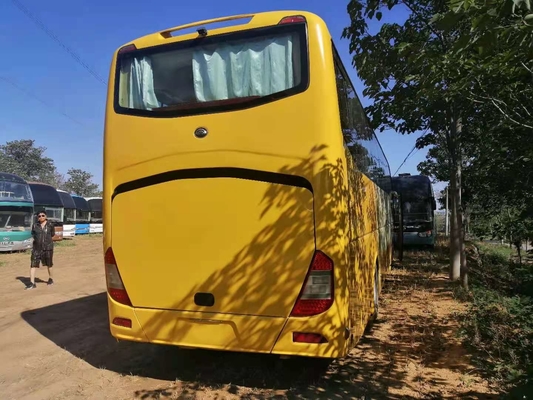 أصفر Yutong حافلة رحلة مستعملة ZK6122 61 مقعد LHD دعم ديزل A / C بابين
