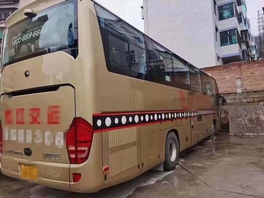 2018 سنة مستعملة حافلة Yutong حافلة رحلة مستعملة Zk6122 50 مقعد Lhd دعم ديزل A / C اللون الذهبي