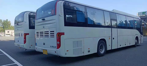 Higer Bus في تنزانيا KLQ6129 Yutong Long Used Coach Bus 65 Seats RHD Front Engine 2 + 3 Layout Toyota Coaster Bus